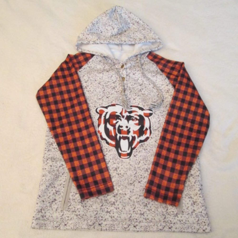 Chicago Bears NFL Women's Snap Front Pockets Graphic Hoodie Size S